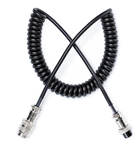 Fumei 4 Pin Mic Extension Cable 1.8M Durable Coiled Cable Compatible with Cobra Uniden CB HAM Radio