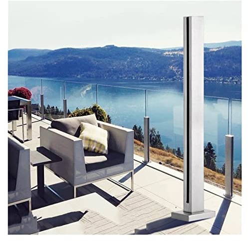 Edelstahl-Zapfen-Balustraden-Geländerpfostenklemme, Vierkantrohr-Bodenmontage-Glasgeländerklemme für Balkondeck-Gartenpool (Farbe: Farbe Grau, Größe: 100 cm/39,4 Zoll)
