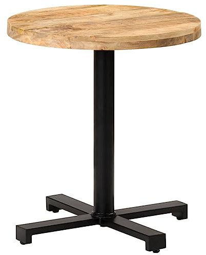 CIADAZ Bistrotisch Rund Ø70x75 cm Raues Mangoholz, Stehtisch, Balkontisch, Partytisch, Biertisch, Beistelltisch, Bierkasten Tisch - 320267