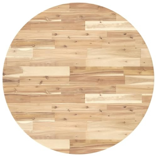 vidaXL - Table Top Round Ø90x2cm Solid Wood Acacia - Dining/Bistro/Side/Bar/Coffee Table Replacement - Brown - Untreated/Customizable Surface