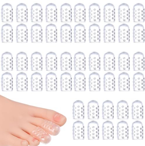 ZEPIQOR 50 Piezas Protector Dedos Pie Silicona, Protector Dedo Gordo Pie, Protector De Dedos De Los Pies, Protector Dedos Pie Transpirable para Ampollas, Callos y Callosidades