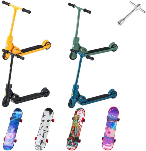 GETFACAI 8 PCS Finger Scooter, Finger Toy Set, Interactive Finger Skateboards, Mini Skateboards for Kids Finger, Cute T Head Scooter Set for Finger Sport Toy, Fingerboard for Park, Party Favors