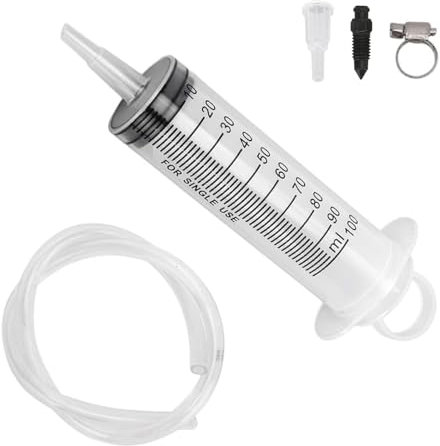 KARELLS Kit di Spurgo Dell'olio del Freno a Siringa,Strumento di Spurgo da 100 Ml,Tubo da 50 cm,Kit di Spurgo del Freno a Disco Idraulico,Sanguinamento Freni,per Moto,per Liquidi