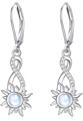 Sonnenohrringe für Damen, 925er Sterlingsilber, Schmuckgeschenk für Frauen