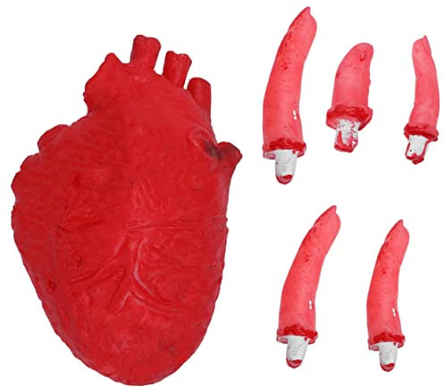 UPKOCH 6 Stück 1 Satz Orgel Requisiten Herz Halloween-orgelrequisiten Schädelmodelle Halloween- Streich Klebrige Hände Modell Anatomie Dekoration Halloween Halloween-Spinnennetz