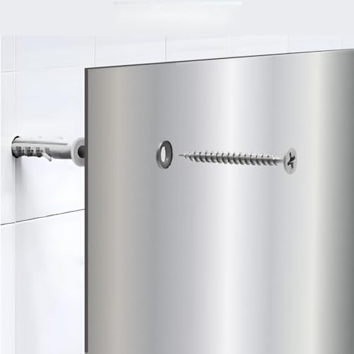 Ooivie Stainless Steel Splashback – Brushed finish - Splashback for Kitchen – cooker splashback – kitchen splashback – multiple sized kitchen splashbacks for walls (With holes, 600mm x 700mm)