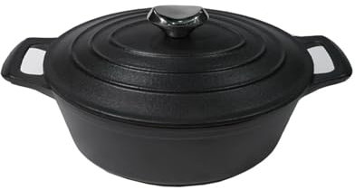 UBOHUZ Casseruola Pentola Ovale da 4,5 QT con Coperchio E Forno in Ghisa con Doppi Manici for Cottura, Cottura del Pane per Brasare, Stufare