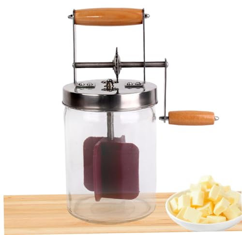 Churner manual de mantequilla de 1500 ml, máquina de crema de boca ancha para mantequilla casera, herramienta de cocina lavable para uso doméstico y restaurante