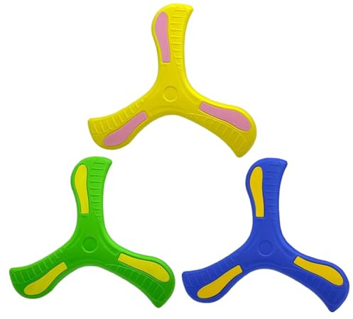 JchEnye 3 Boomerangs, Juguetes de Lanzamiento Boomerang trébol, Boomerang de Espuma Volador para niños al Aire Libre, Juguetes voladores Infantiles para niñas y niños