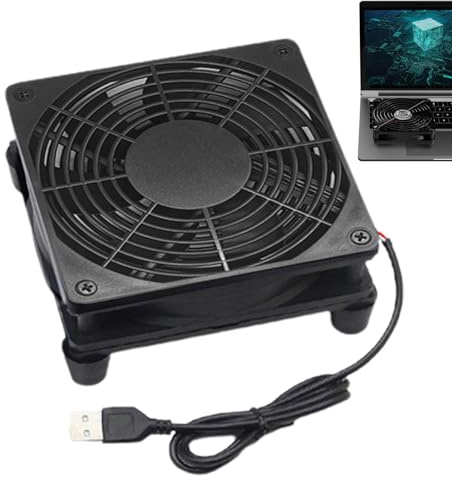 Ventilateur pour routeur - Booster de flux d'air USB - Ventilateur de ventilation à grande vitesse - Refroidisseur d'armoire - Sortie de vent puissante avec opérations silencieuses pour TV
