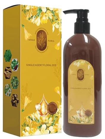 Nourishing Plant-Based Hair Color, Nourishing Plant Hair Dye, Long-Lasting & Natural Hair Color Shampoo, Single Agent Floral Dye, Plant Based Hair Dye, for Gray Coverage (Natural Black)