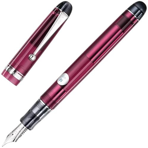 KDEGK Transparent Fountain Pen with 14k Gold Nib – Ideal Business and Office Gift for Men Women Pen(02,06)