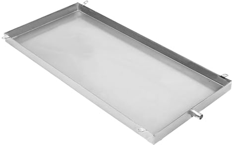 Bac D'égouttement pour Machine à Laver, Bac de Récupération D'eau Rectangulaire en Acier Inoxydable avec Évacuation pour Lave-linge(80x60x4cm)
