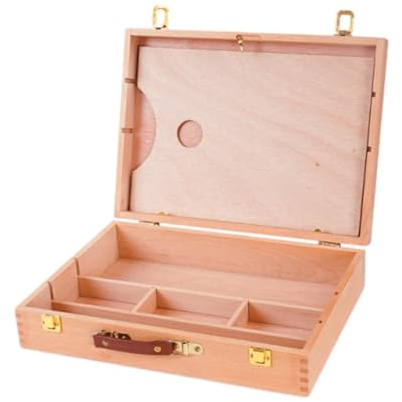 MagiDeal Caja para Suministros de Artista para Pintura Al Óleo Estuche Organizador Y Caja de Herramientas Portátil con Paleta Y Divisiones Adecuado para Viaje, M