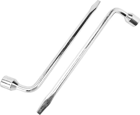 DGLDCSHUAI 2pcs 21mm Car Spare Tire Lug Wrench L Type Hex Key Slotted End Socket Lug Wrench for Car