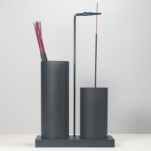 2 in 1 Incense Burner Holder for Sticks,Glass Incense Holder with Storage,Upside Down Incense Holder for Sticks with Glass Ash Catcher for Meditation Yoga Spa Room Home Decor[Full Black]