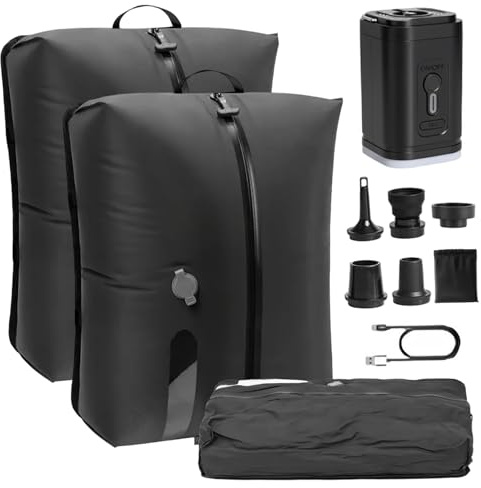 Sacchetti sottovuoto da viaggio con pompa Confezione da 2 sacchetti di compressione da viaggio riutilizzabili per vestiti Pompa elettrica Sacco sottovuoto impermeabile da 17 litri per valigia e ves