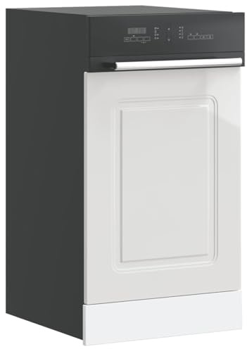 Keeushr Mascherina per lavastoviglie Kalmar bianco lucido, 45 x 1,5 x 67 cm, pannello frontale in robusto legno per lavastoviglie con superficie facile da pulire per la vostra cucina