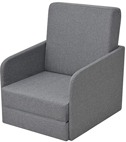 vidaXL Sovstol, bäddsoffa, utdragbart tyg, 59,5 x 72 x 72,5 cm, ljusgrå