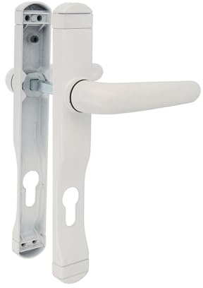 Amig - Set Maniglie Porta Interne | Alluminio Bianco | Design Moderno | Facile Installazione | Serratura 85mm | Misura 225x30mm Chiusura per Porte, Bianco, Standard, Plastica