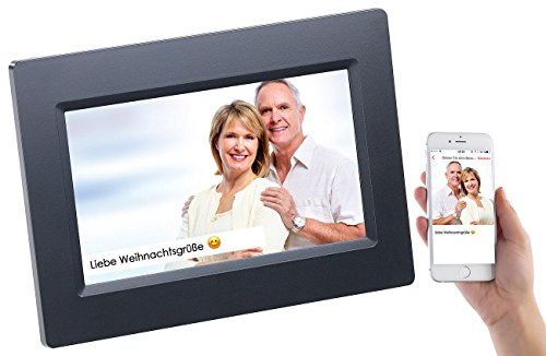 Somikon Digitaler Fotorahmen: WLAN-Bilderrahmen mit 17,8-cm-IPS-Touchscreen & weltweitem Bild-Upload (Digitaler Bilderrahmen WLAN, WiFi, Baby)