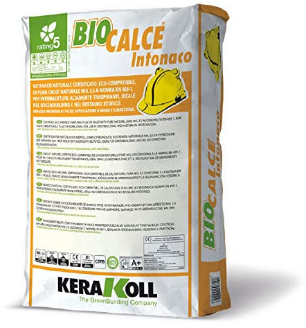 Biocalce Intonaco Kerakoll Intonaco naturale eco-compatibile per intonacature traspiranti 25 Kg