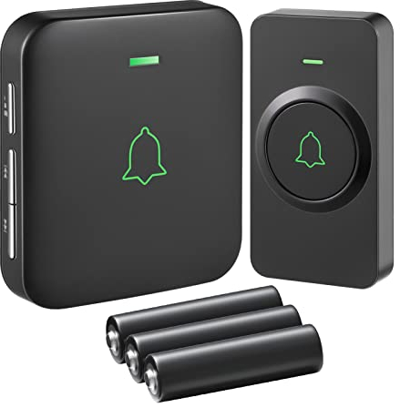 AVANTEK Doorbell Wireless Cordless with 1 Portable Receiver Battery Powered (Batteries Included), 1000ft Waterproof Door Bell, Door Chime kit with 52 Melodies, 5 Volume Levels CD Quality Sound, BA-11
