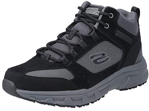 Skechers Herr Oak Canyon Ironhide höga sneakers, Svart mocka mesh PU koltrim, 41 EU