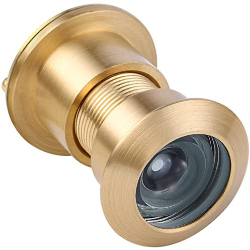 Earl Diamond - Security Peep Holes for Front Door, Solid Brass 220 Degree Door Viewer Peephole with Cover, Satin Gold