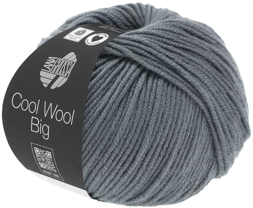 LANA GROSSA Cool Wool Big | Extrafeine Merinowolle waschmaschinenfest und filzfrei | Handstrickgarn aus 100% Schurwolle (Merino) | 50g Wolle zum Stricken & Häkeln | 120m Garn FB 981