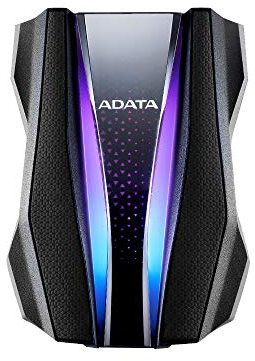 Adata HD770 HDD esterno 2,5 USB3.2, 2TB, nero, design robusto, illuminazione RGB, IP68 impermeabile e antipolvere, resistente agli urti