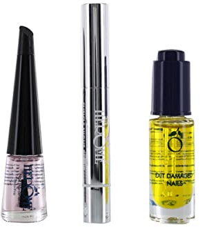 Herome 3-in-1 Maniküre Set mit Nagelhärter & Nagelöl -1 set- verstärkt beschädigten Nägel (Nail Essentials Set Rosa)