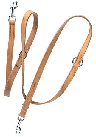 Jack & Russell Premium fettläder hundkoppel Travis 2,0 m – hundläderkoppel extremt stabilt med karbinhake i rostfritt stål – äkta läderkoppel justerbart flera gånger – Travis (ljusbrun)