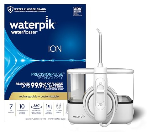 Waterpik ION Professional Cordless Water Flosser Teeth Cleaner Rechargeable and Portable, White, 1 Count