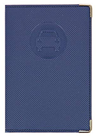COLORPOP 550041 Porte-Papiers Véhicule Finition Carbone Coloris Bleu Marine + Étui Transparent pour Carte Grise