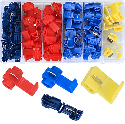Vwoqiy 80 Pezzi Morsetti di Derivazione, Rubacorrente Connettori Kit, Morsetti Elettrici Connettori Rapidi, Terminali Crimpare Connettore Isolati - 0,5 mm² - 6 mm²(Tri-colore 80)