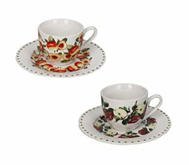 BRANDANI TAZZINA CAFFE LE PRIMIZIE FRESH FRUITS SET 2 PZ PORCELLANA 52681