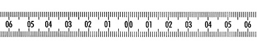 DEWEPRO Skalenbandmaß mit Nullpunkt in der Mitte, nach links und rechts bis 40cm steigend - Duplex-Teilung - aus Stahl, weiß lackiert - Breite: 13mm