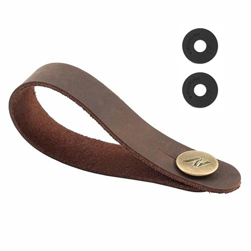 Nefelibata Full Grain Leather Guitar Headstock Strap Tie, Guitar Neck Strap Button…