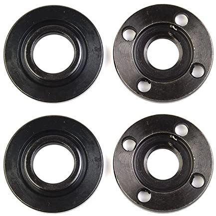 URPIZY Set di 2 Paia di Dadi filettati per M14, Flangia, in Metallo, di Ricambio per smerigliatrici angolari da 115 mm e 125 mm, per M14, Filettatura Interna, Dadi Esterni