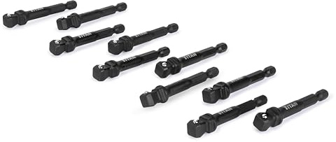 Titan 85547 10-Piece 3/8-Inch Drive x 2-1/2-Inch Impact Wobble Socket Adapter and Extension Set