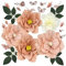 MicButty 5 Pieces Tissue Paper Flowers Decorations, Paper Flowers Decorations for Wall Pink Paper Flowers with Butterfly Eucalyptus Leaves for Party Wedding Decoration Background Wall Room Decoration