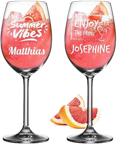 polar-effekt Sarti Spritz Aperitif-Gläser 460 ml 2er Set mit Gravur - Geschenke für Frauen - Trinkgläser mit Namen - das Geschenk zum Geburtstag und Jubiläum - für Lillet, Wein und Sangria