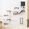 Juego de 5 estantes de pared para gatos de trepadora, escalador de madera estable, parque de pared con casa para gatos, puente para gatos, árbol para gatos, escalera para gatos y tabla para rascar