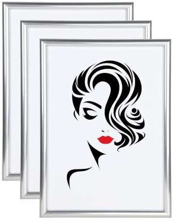 IDEAL TREND 3er 5er Set Classic Leichter Kunststoff Bilder Foto Rahmen Poster Schutz BD: Farbe: 3er Pack Silber | Format: 30x42 DIN A3