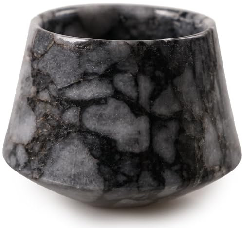 Taza de whisky de mármol grabada, vaso de whisky único hecho a mano, vasos de whisky de piedra de mármol para escocés, bourbon, licor y cócteles, adecuado para pequeñas reuniones y decoración del
