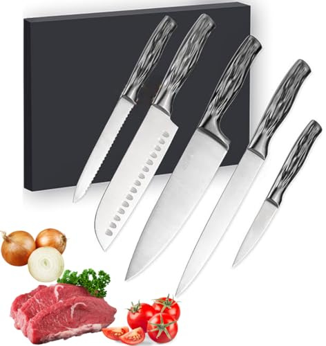 ANUE Kitchen Knife Set, 4 Piece, Grey, Asian-inspired, Knife Set