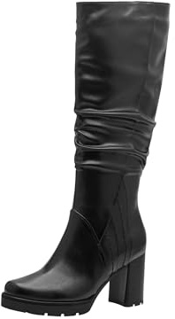 MARCO TOZZI Damen Hohe Stiefel mit Absatz Kniehoch mit Blockabsatz, Schwarz (Black), 36 EU