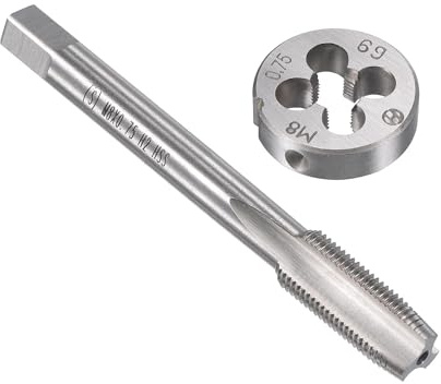 MACHSWON Ensemble tarauds et filières métriques M8 x 0,75 mm – Tarauds à vis avec kit de filière de filetage rond pour réparation de filetage