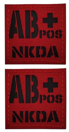 Blutgruppe Patch Typ AB+ Pos Positiv Taktischer Patch Reflektierender IR Stoff Blutgruppen Nacht Identifikations Moral Patch Mit
